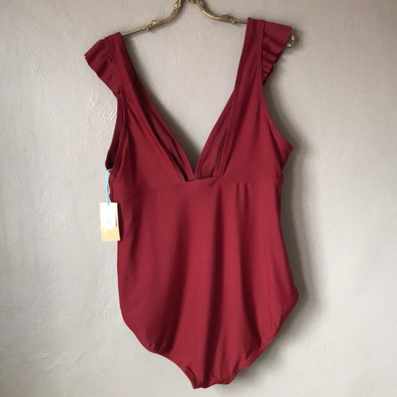 Kona Sol Red One-Piece Swimsuit Size XL - Picture 4 of 7